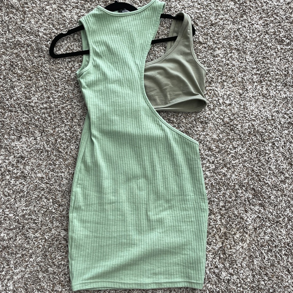 Mini Olive Dress by Lioness in Green